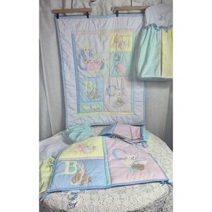 VTG Quiltex Beatrix Potter Peter Rabbit Baby Crib Bedding Nursery Set
